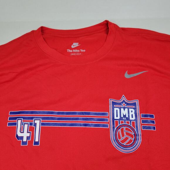 Carter Beauford Soccer Long Slev Tee Nike Size XL Red #41 DMB Dave Matthews Band - Picture 1 of 8